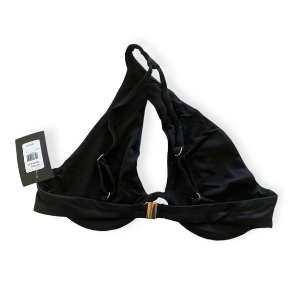 Fredericks of Hollywood Taormina Black One Shoulder Bikini Swim Top Sz Small Bla - Picture 5 of 7